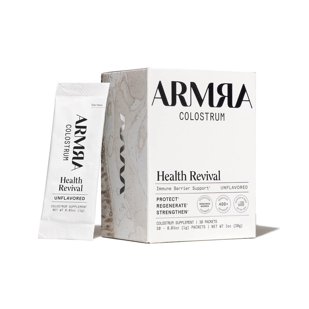ARMRA Colostrum™ Powder | Unflavored | Gut Health & Bloating | Skin & Hair | Immunity | Keto, Gluten & Fat-Free | 30 Servings