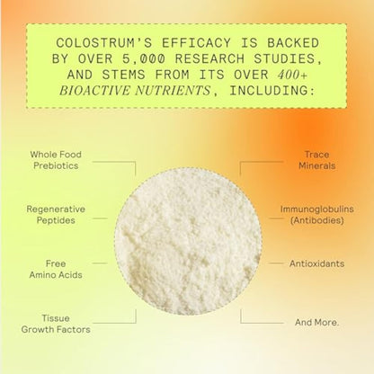 ARMRA Colostrum™ Powder | Unflavored | Gut Health & Bloating | Skin & Hair | Immunity | Keto, Gluten & Fat-Free | 120 Servings